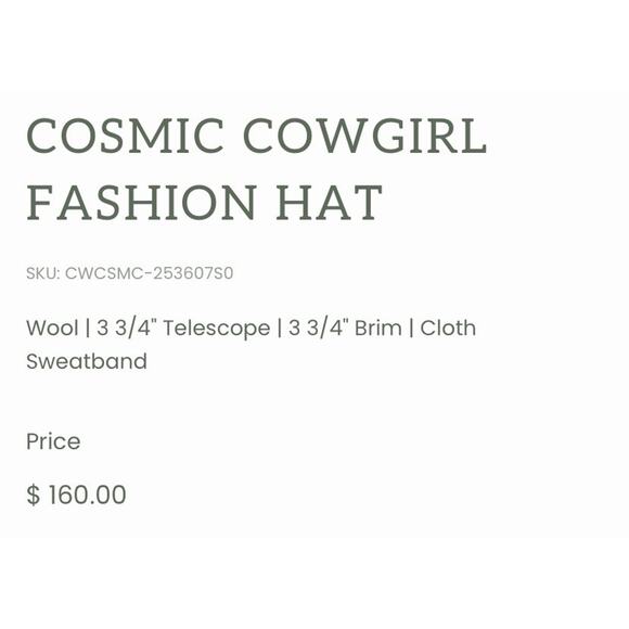 Charlie 1 Horse Cosmic Cowgirl Black Felt Hat Wool Cowboy Large Star Stud